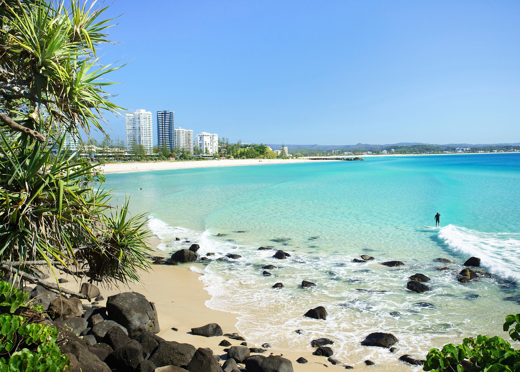 Turquoise water at Kirra Beach